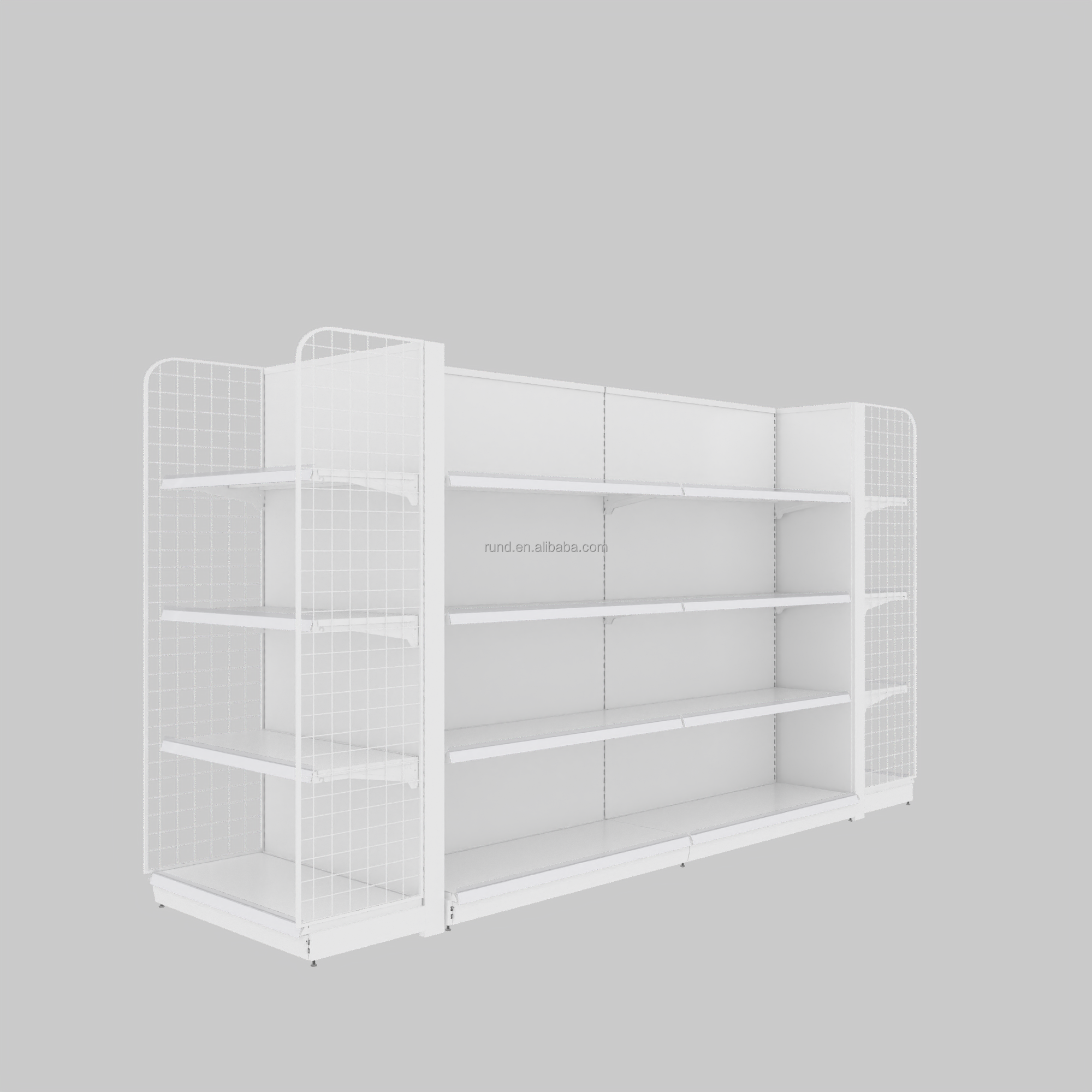 Hot Sale Lightweight Steel Wall-Mounted Display Rack Wooden Metal Stand for Grocery Store Supermarket Clothing Display Stand