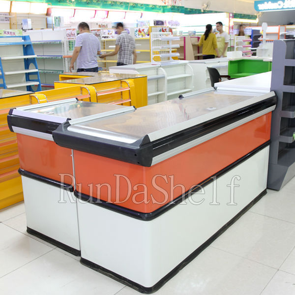 Supermarket and Retailer Shops Use MDF Material Grocery Checkout Counter