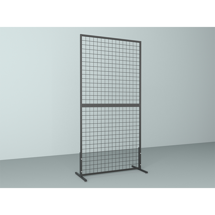 RunDa Customizable Metal Grid Wall Art Display Panels with T-Base Stand and Caster Wheels Easy Assembly Sturdy Steel Design