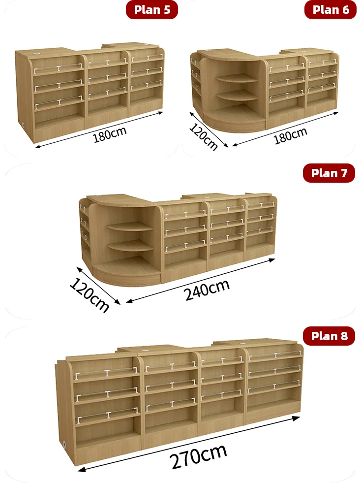 Hot Sale Product Checkout Counter Wooden Cashier Check Table Sample Design Stone Grain Wood Materials Grocery Shop Counter Rz