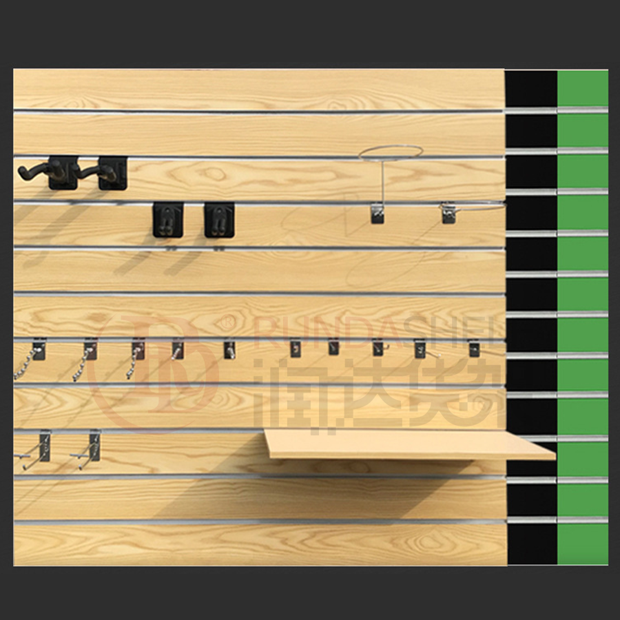Supermarket Shelves Planks Channel Board Display Shelf Supermarket Wood Veneer Panel Decoration Pit Board Slotted Panel Rack