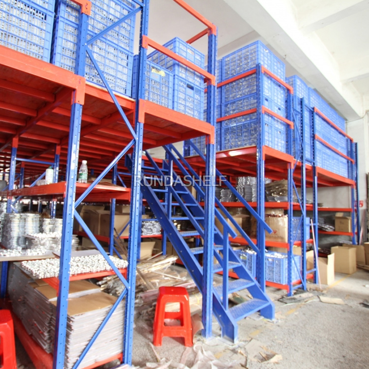 RD Hot Sale Double-Sided Mezzanine Rack Heavy Duty Metallic Attic Rack for Factory Store Warehouse Supermarket Kitchen