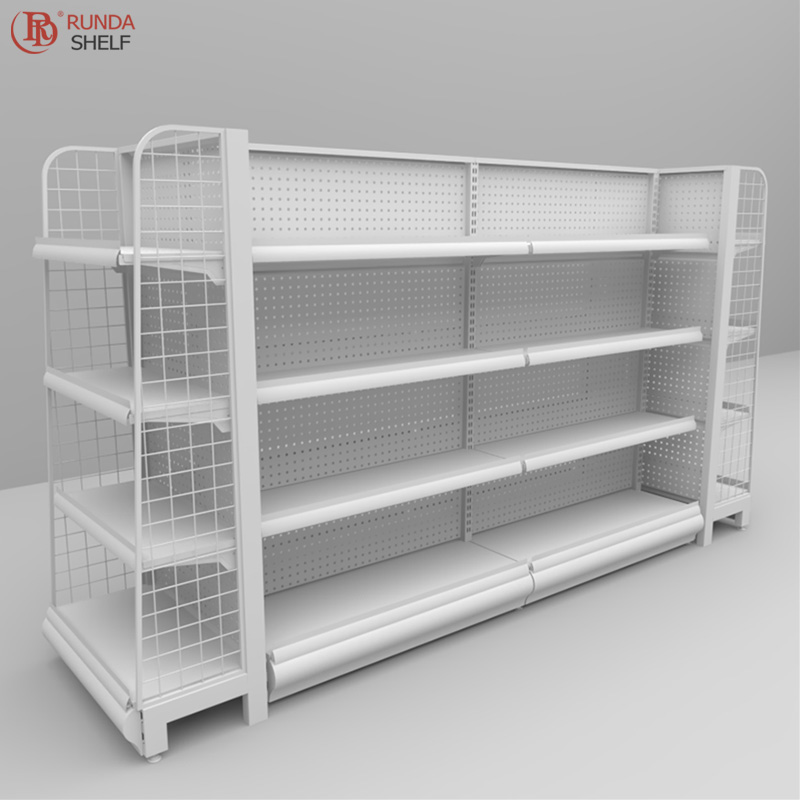 Factory Direct Metallic Light Duty Supermarket Rack Retail Display Equipment Shelving Gondola