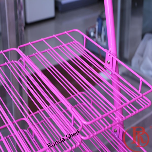 RD-FD-24 Custom Free Standing Double-Sided Nail Polish Display Rack Light Duty Supermarket Wire Rack Supermarket Shelves Metal