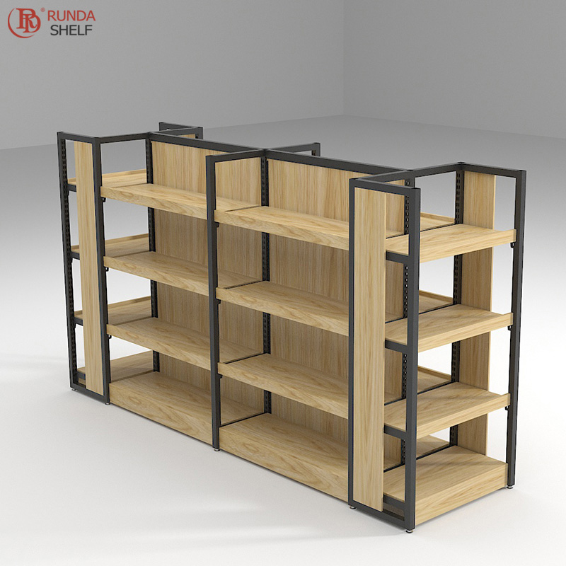 RD 37# Steel Gondola Shelving Supermarket Display Racks-Light Duty Single Sided Shelves