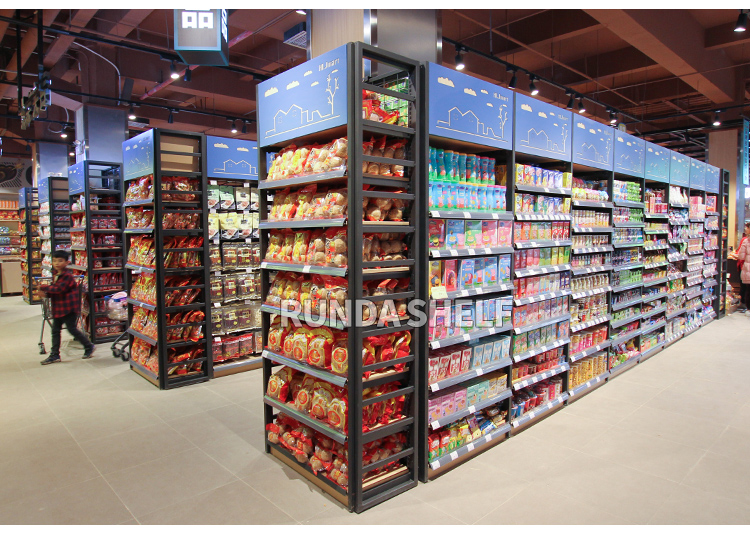 Wholesale Supermarket Gondola Shelving Metal Display Rack Factory Supply