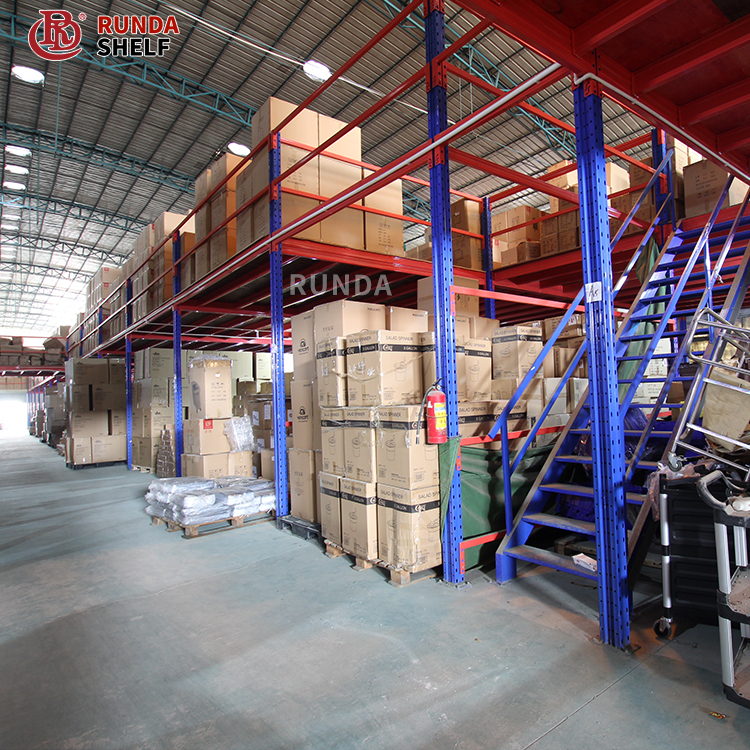 Pallet Racking Support Heavy Duty Mezzanine Floor Rack System Steel Warehouse Platform Detachable Design 300-1000kg/sqm Load