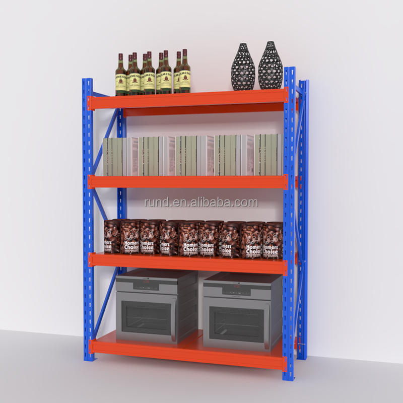 High Efficiency Industrial Warehouse Rack 300-1000kg Capacity Multi-Level Steel Metal Stacking Shelves for Supermarket Storage