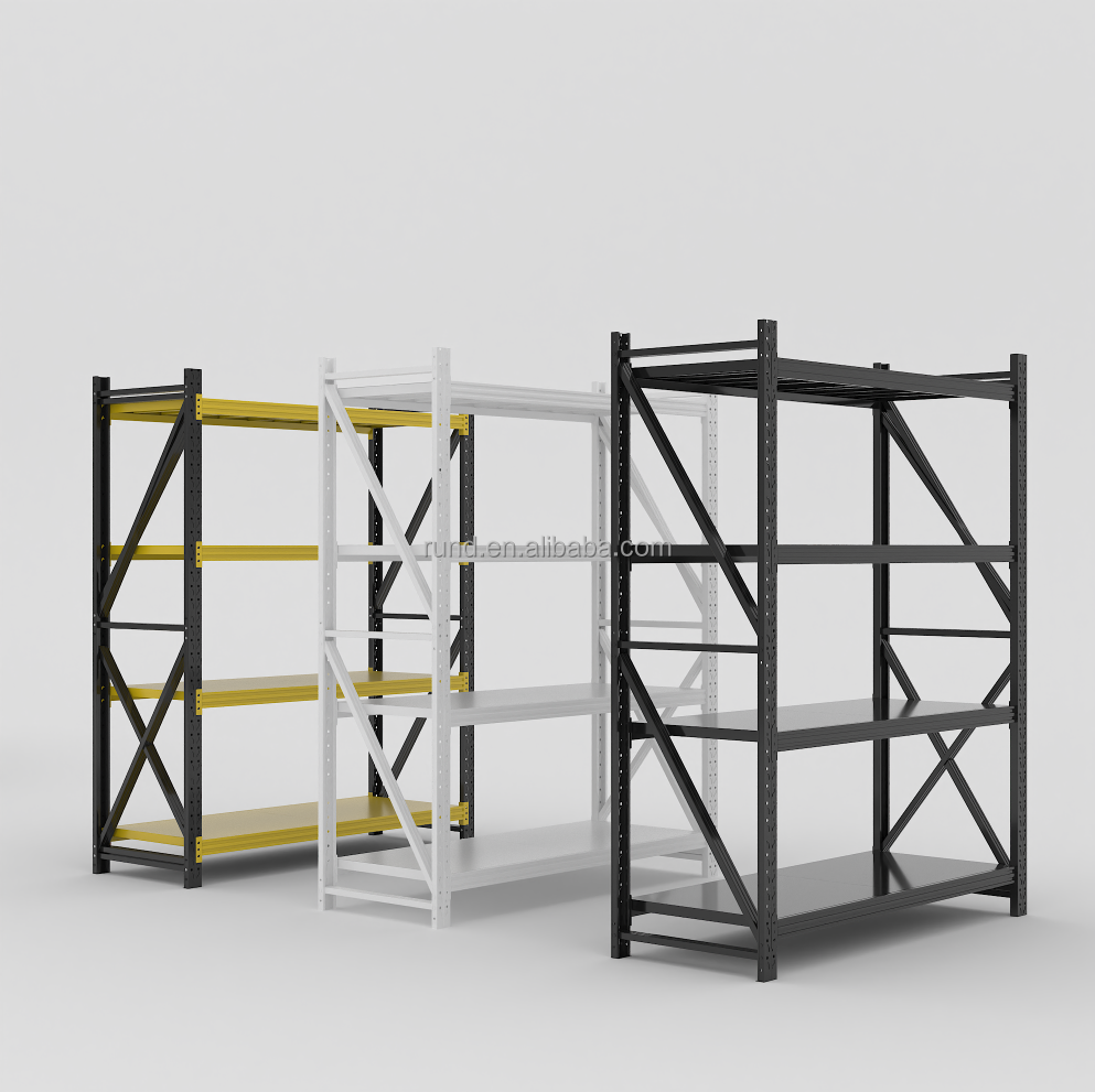 4-Layer Boltless Steel Metal Shelf Light Duty Corrosion Protection for Industrial Factory Warehouse Storage Racks RZ Series
