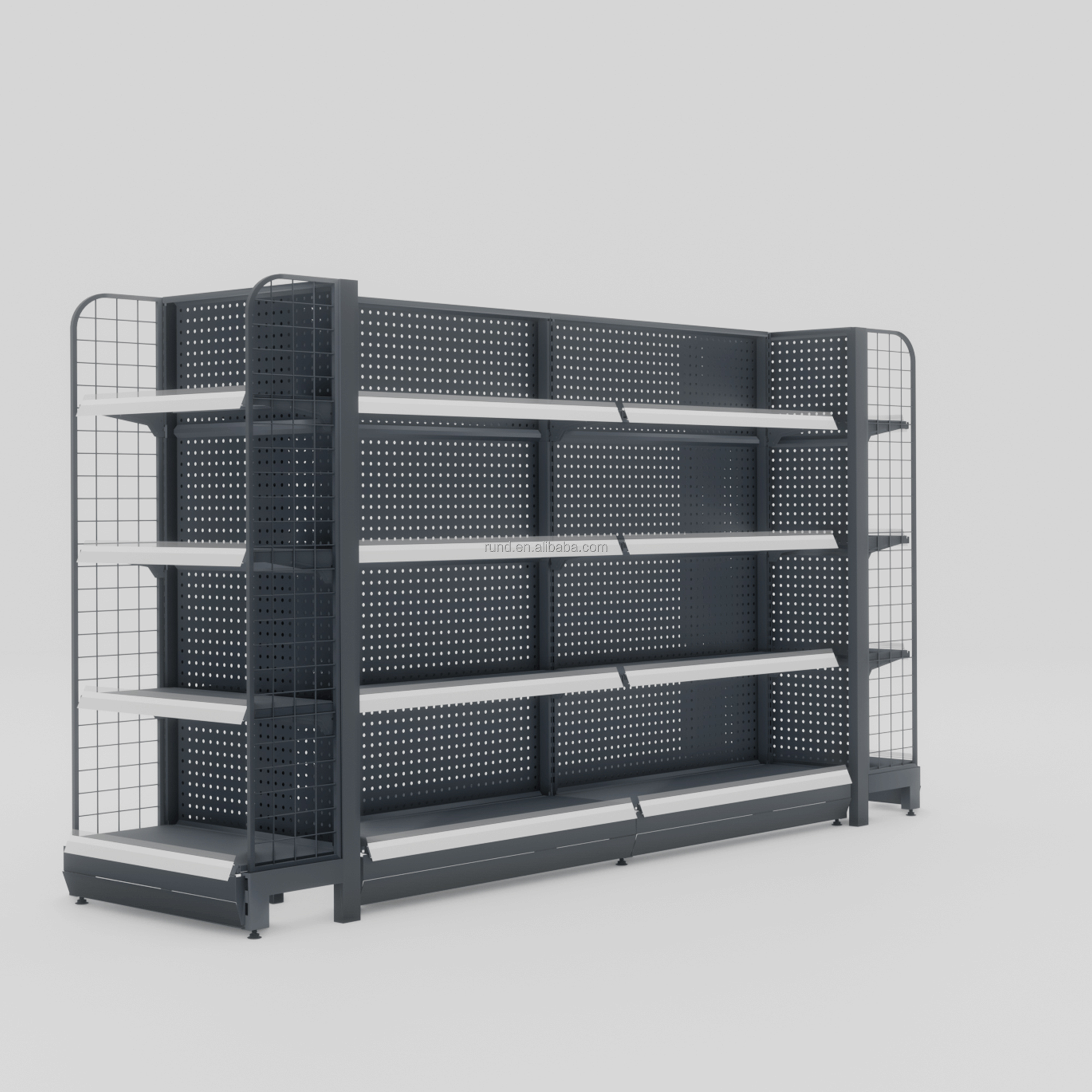 Retail Display Stand Supermarket Rack Light Duty Single Sided Steel Shelving Wall Model 17#