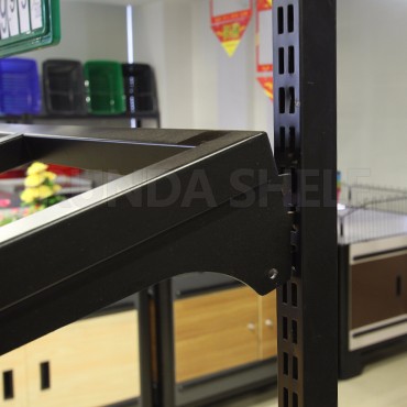 Light Duty Wooden Vegetable Stand Supermarket Storage Rack for Fruit Vegetable Display Single-Sided Iron Plastic Display Shelf