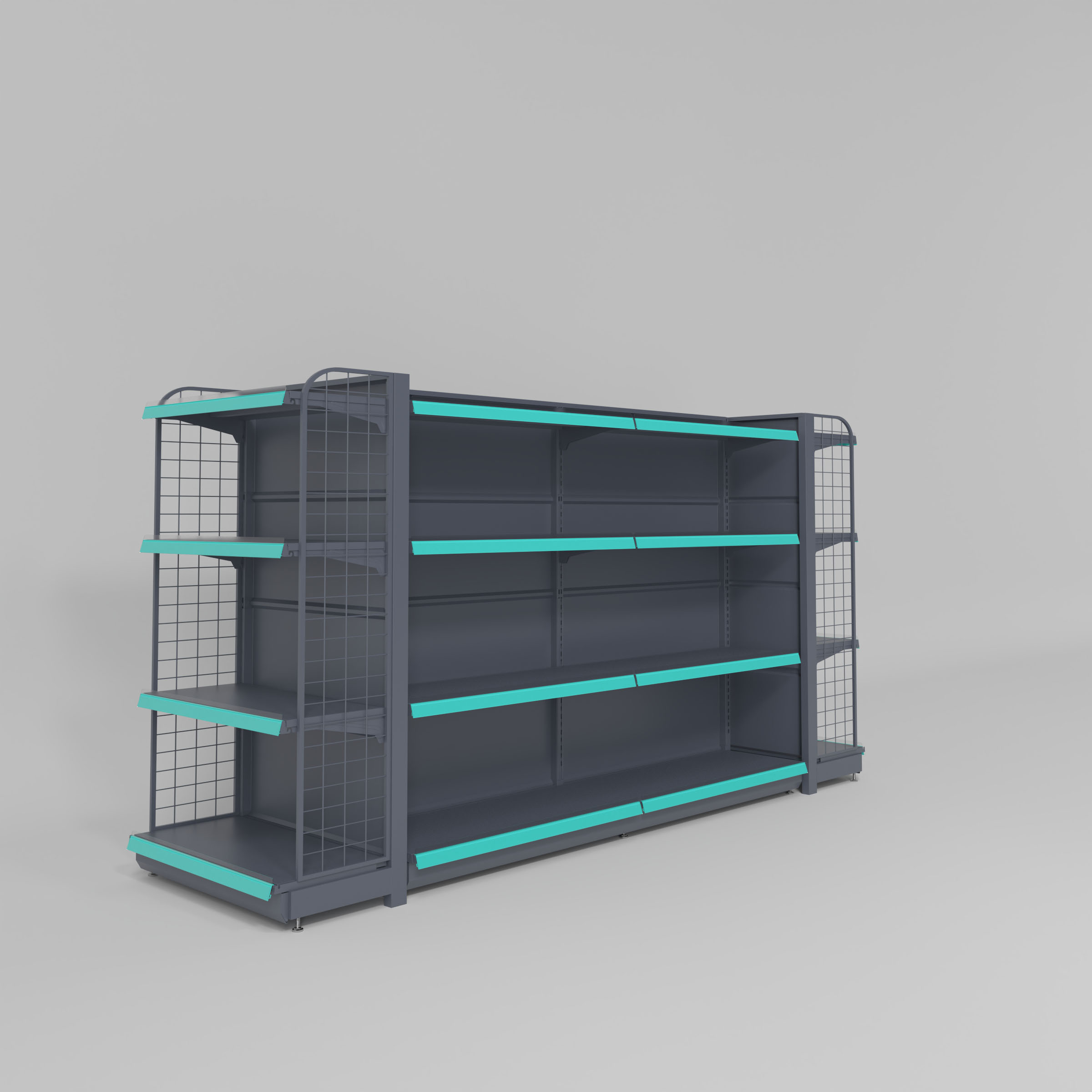 Light Duty White Metal Combination Shelves for Supermarket Grocery Stores-Display & Storage