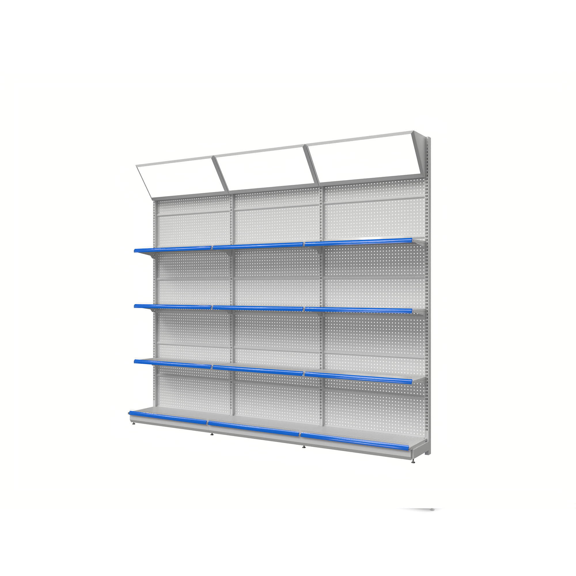Double-Sided Supermarket Pharmacy Drug Shelf Storage Rack Light Duty Metallic Island Display Rack