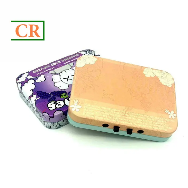 Custom Small Hinged Child-Resistant Tin with Button for Mints Supplier, Factories