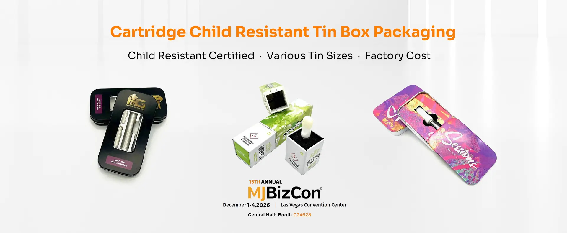 CR Tin Product Range — Certified Child Resistant Tin Box Variety