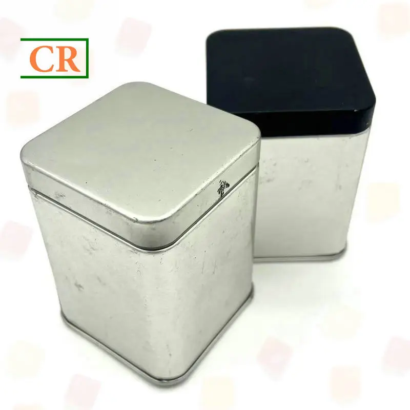 Airtight child resistant square tin cube side view
