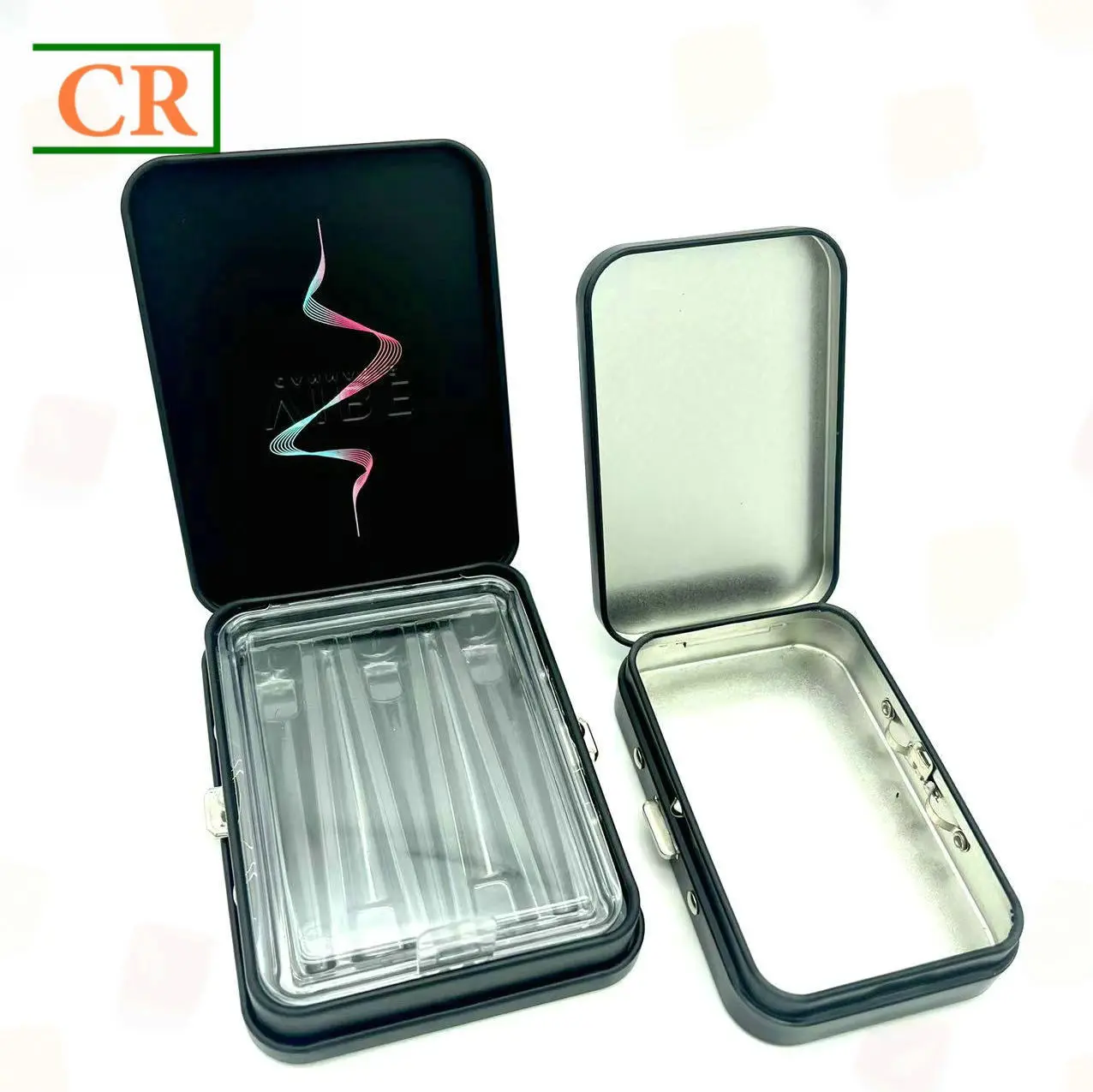 Custom Samll Hinged Child Resistant Tin Box with Buttons Factory, Factories