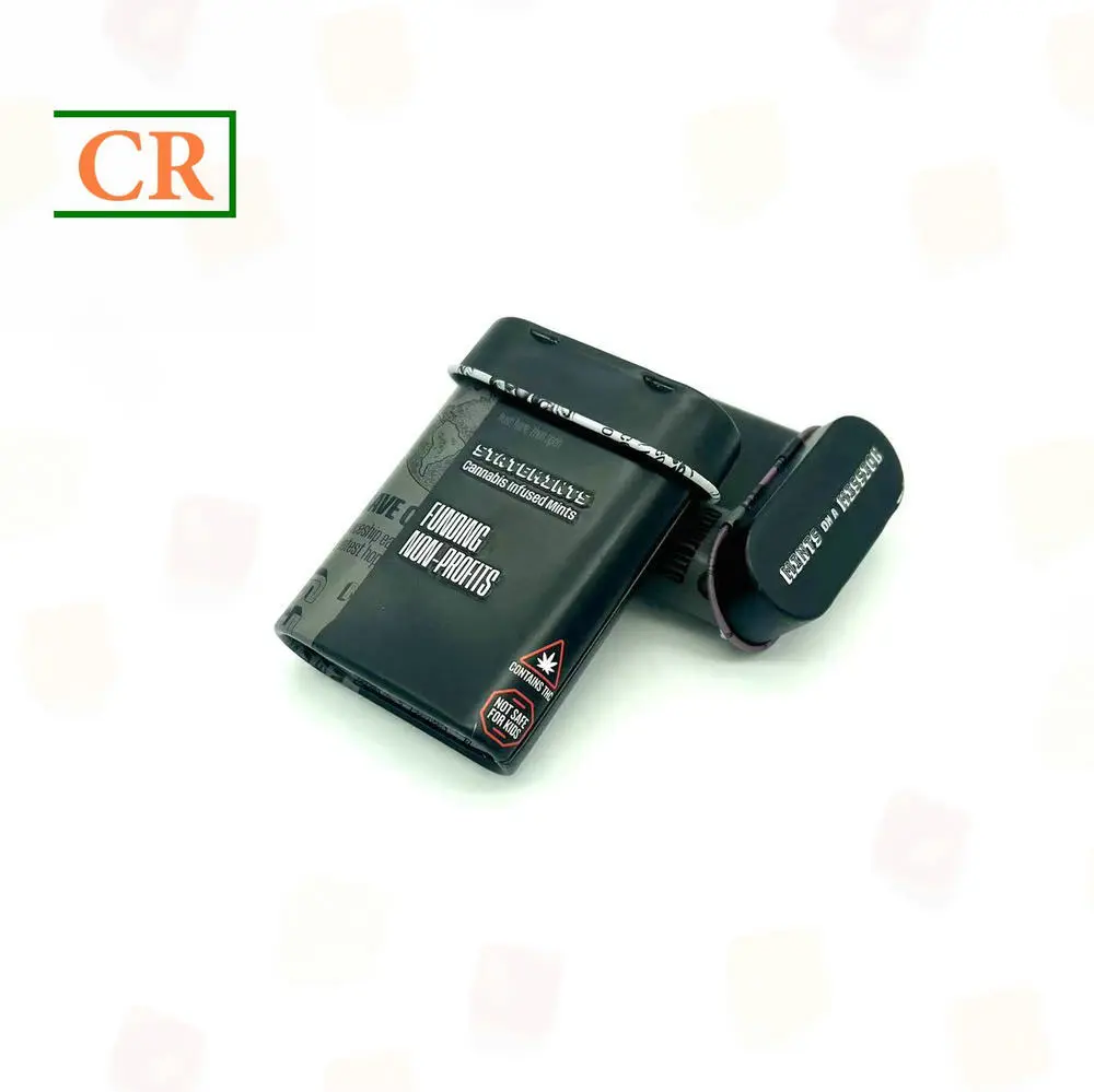 Custom Standup Hinged Child Resistant Tin Box for Mints Manufacturers, Supplier