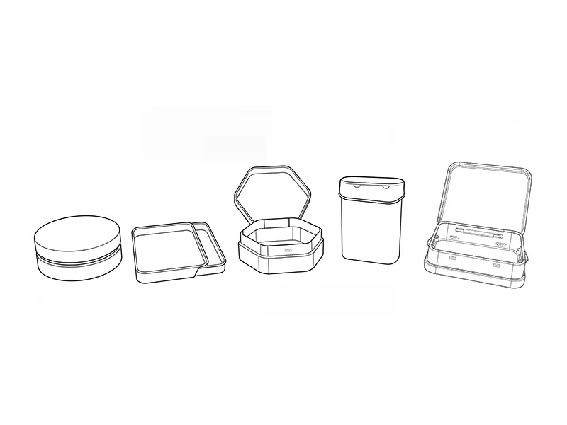 Various CR Tin Options — 12+ Certified Child Resistant Tin Structures