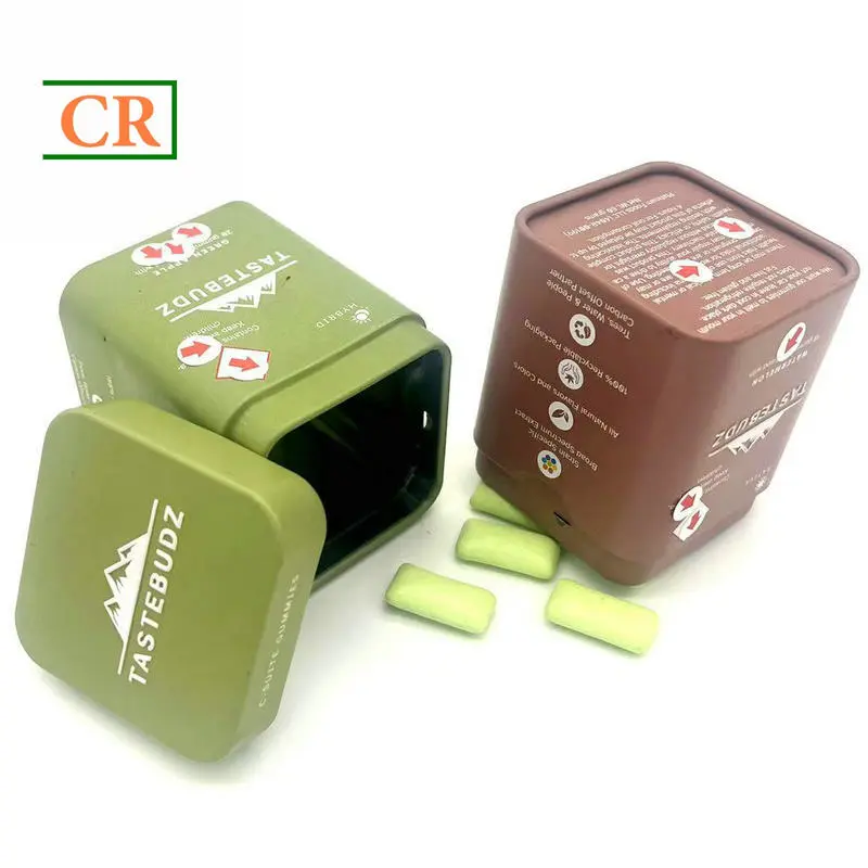OEM 2.1 Inches Child Resistant Square Tin for Gummies Manufacturers, Supplier