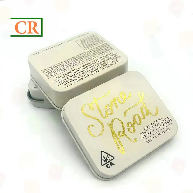 Custom Airtight Child Resistant Hinged Tin Box for 14 Pre-rolls - 2.83x2.04 inches Manufacturers, Suppliers