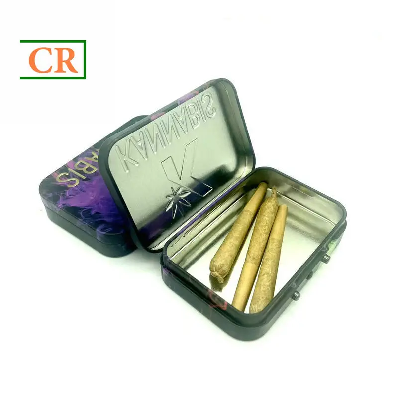 OEM child resistant tin with two metal buttons Suppliers, Factories