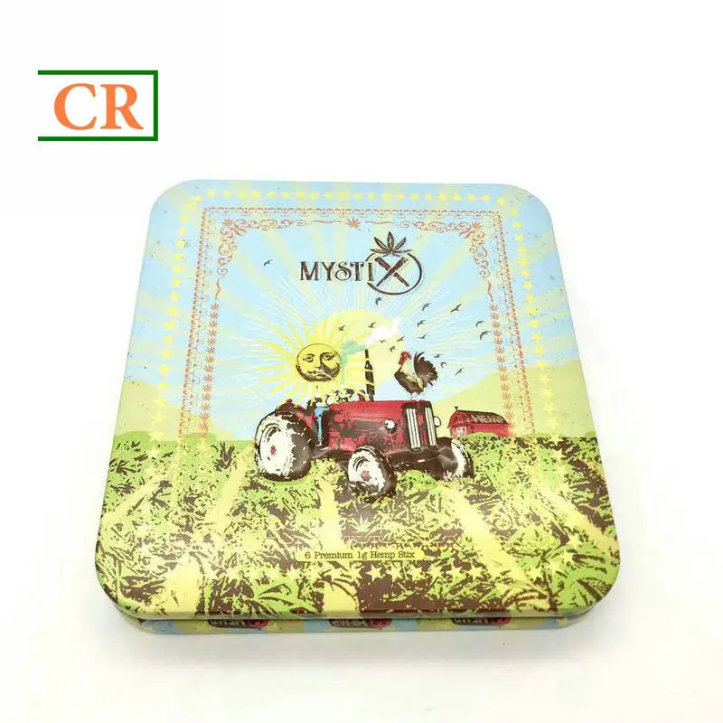 6 Pre-rolls Hinged Tin Box