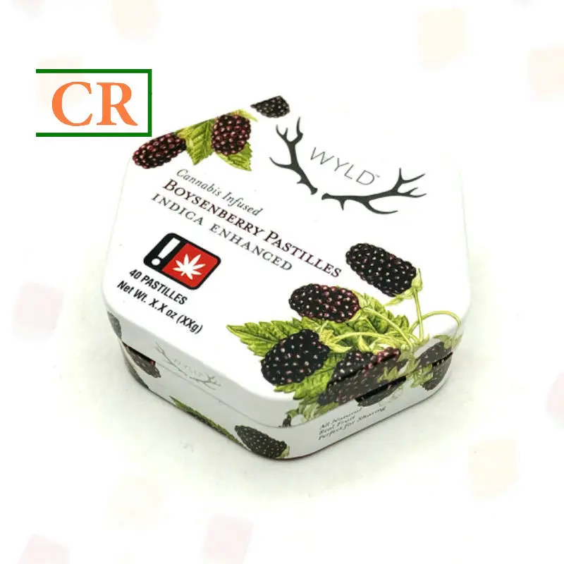 OEM Hexagon Hinged Child Resistant Tin Box for Mints Factory, Factories