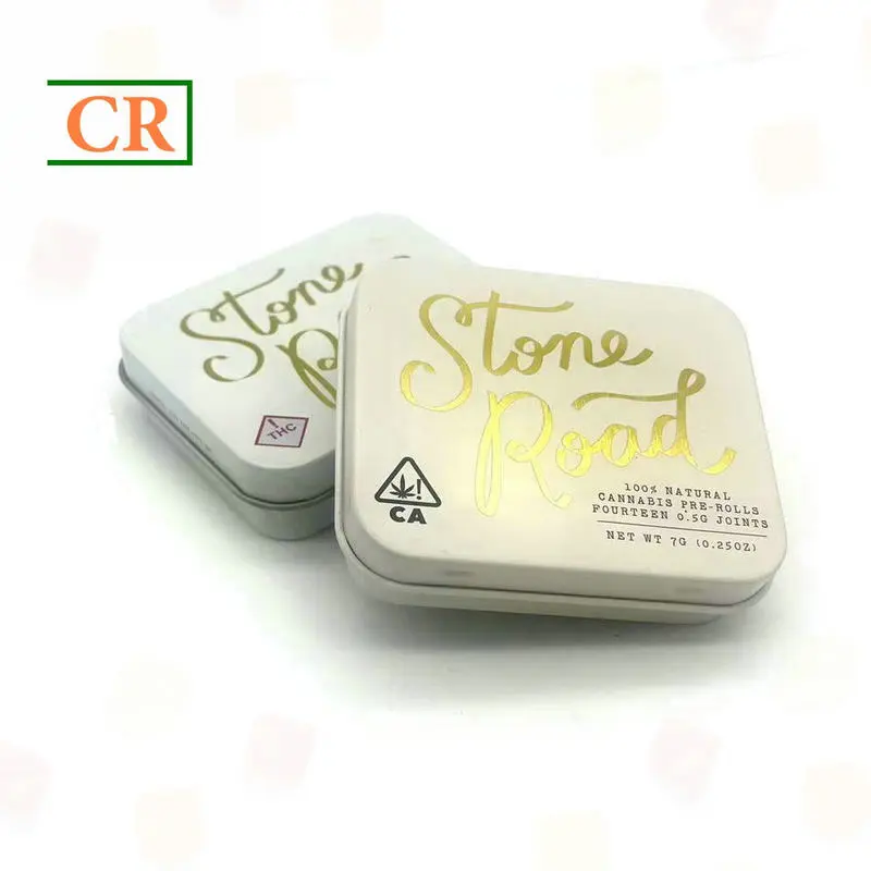 Custom Airtight Child Resistant Hinged Tin Box for 14 Pre-rolls - 2.83x2.04 inches Manufacturers, Suppliers