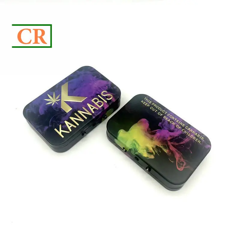 OEM child resistant tin with two metal buttons Suppliers, Factories