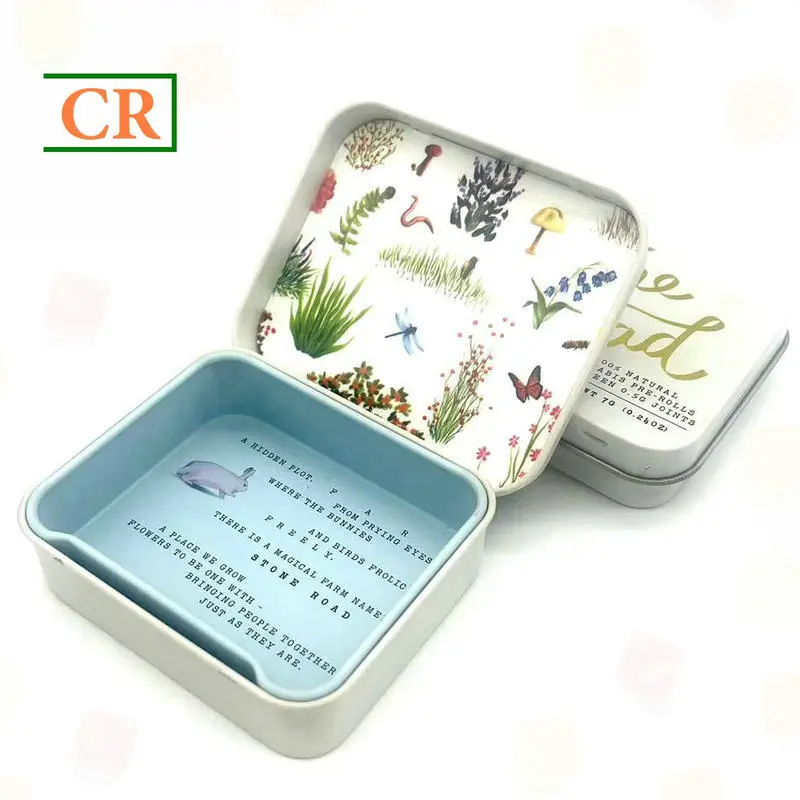Custom Airtight Child Resistant Hinged Tin Box for 14 Pre-rolls - 2.83x2.04 inches Manufacturers, Suppliers