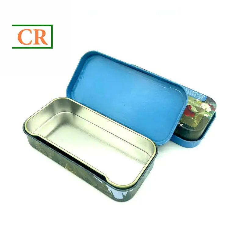 Custom 4.75 Inches Large Hinged Child Resistant Tin Box Supplier, Factory