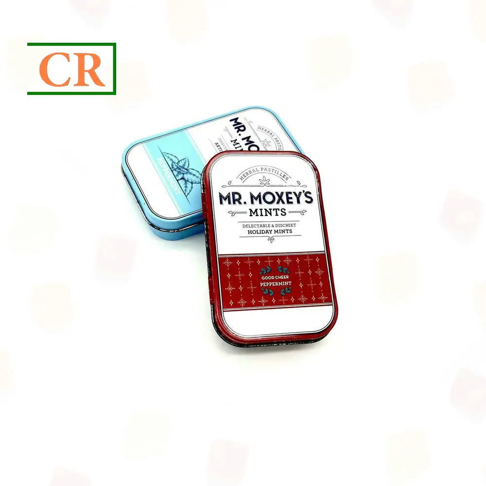 OEM 4" Hinged Rectangular Tin Box for Mints Packaging Manufacturer, Manufacturers