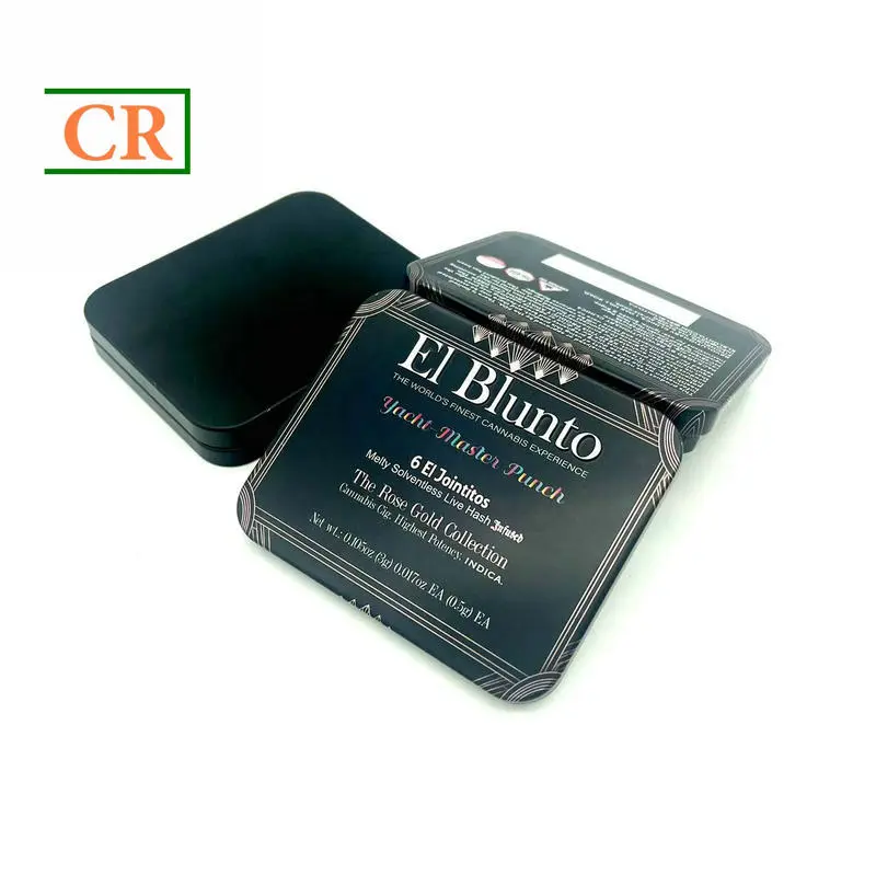 Custom 10 Packs Pre-rolls Child Resistant Hinged Tin Box Supplier, Factory