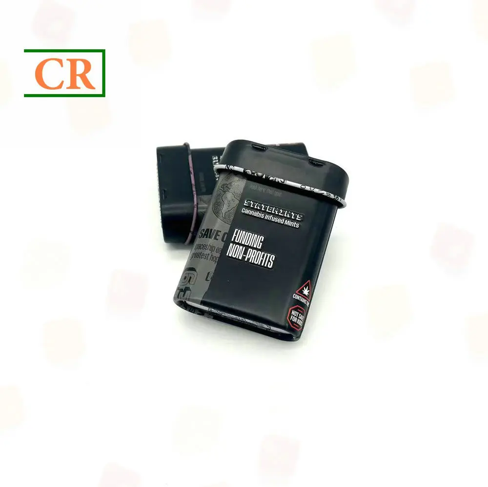 Custom Standup Hinged Child Resistant Tin Box for Mints Manufacturers, Supplier