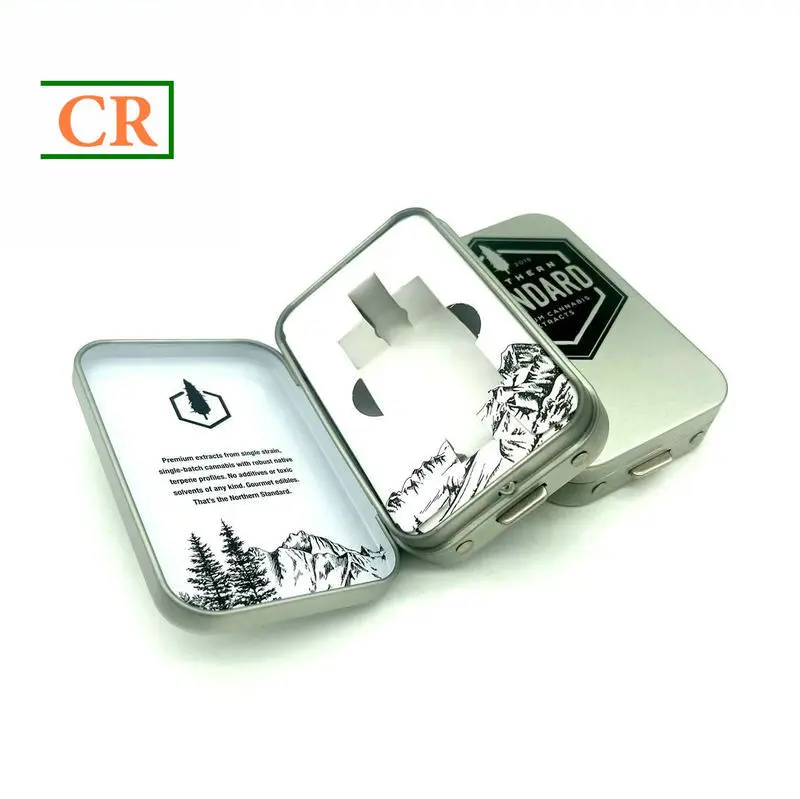 Custom Small Hinged Child-Resistant Tin with Button Suppliers, Factory