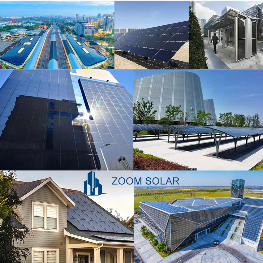 Zoom Solar Low Light Cdte BIPV Panels for Ski Resort Carport System