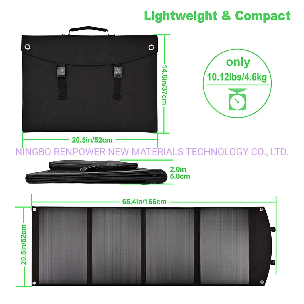 Factory Price 80W Bc Sunpower Portable PV Solar Panel Kit for Outdoor/Camping/Power-Station/RV/12V-Battery