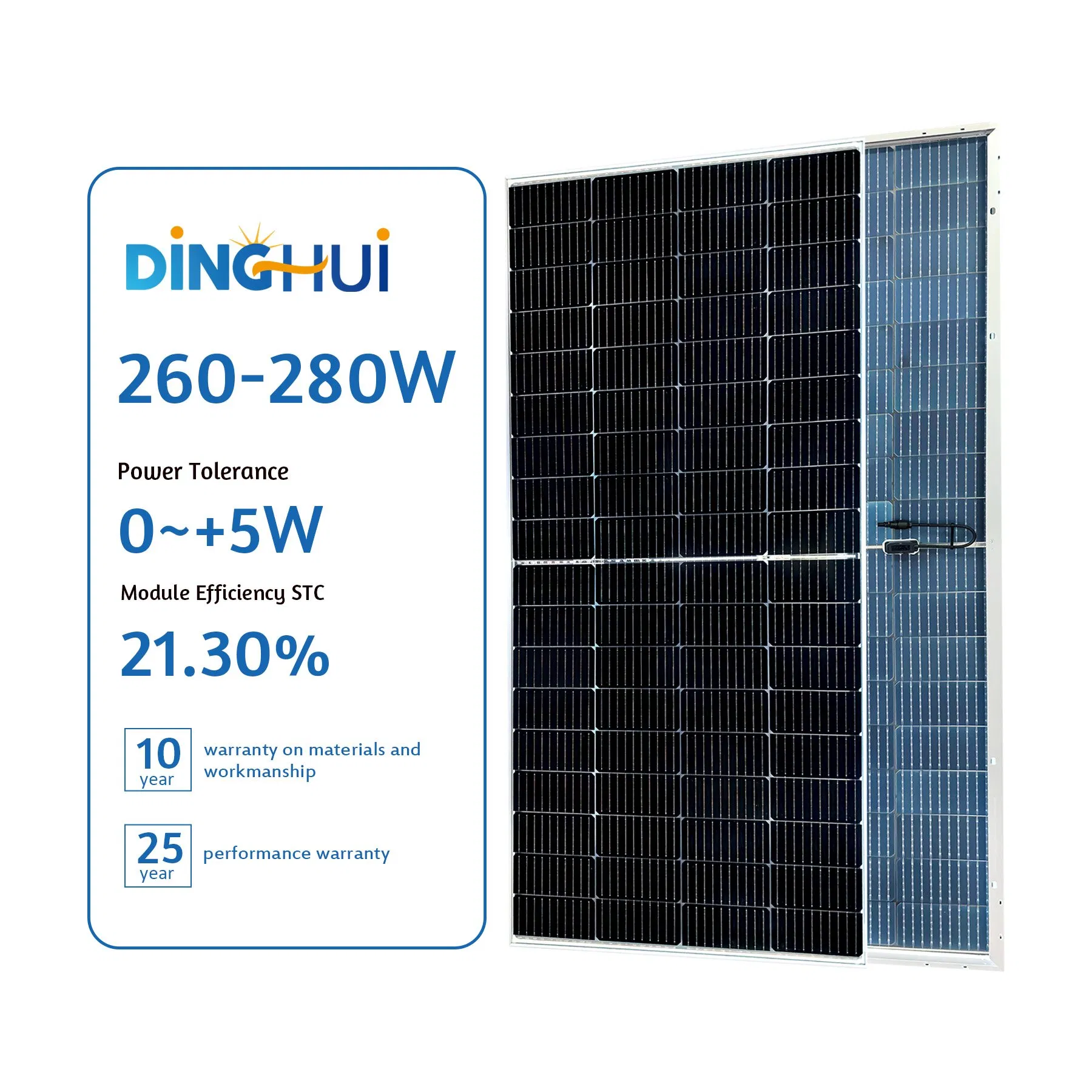 Factory Solar PV Modules Perc Mono 280W 580W 600W 144cells Photovoltaic Solar Panel