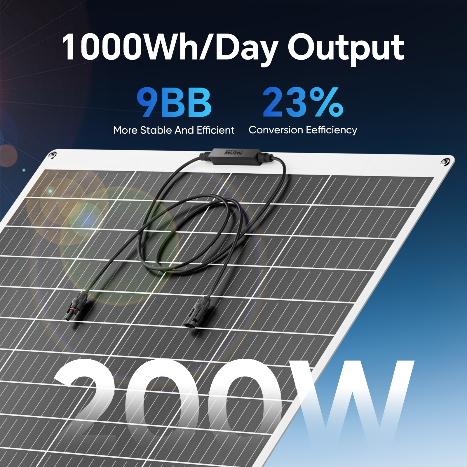 Light Weight Rollable Flexible Solar Panels 100W 200W Thin Film High Efficiency 22% 25-Year Warranty Home &amp; RV Use