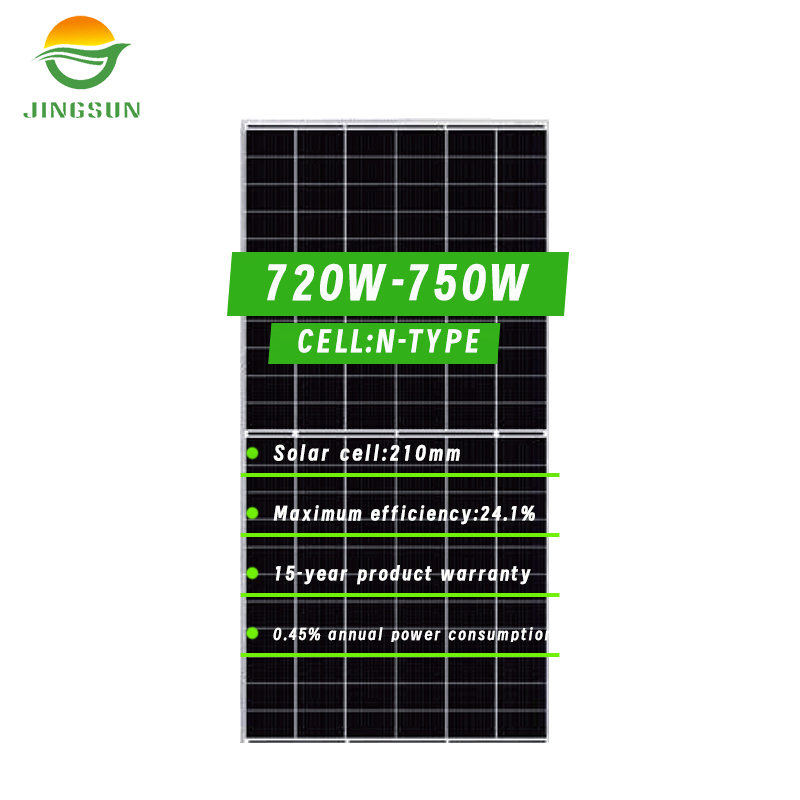 Jingsun Factory Price 720W 725W 750W N-Type Facial Solar Panels Shingled for Home Commercial