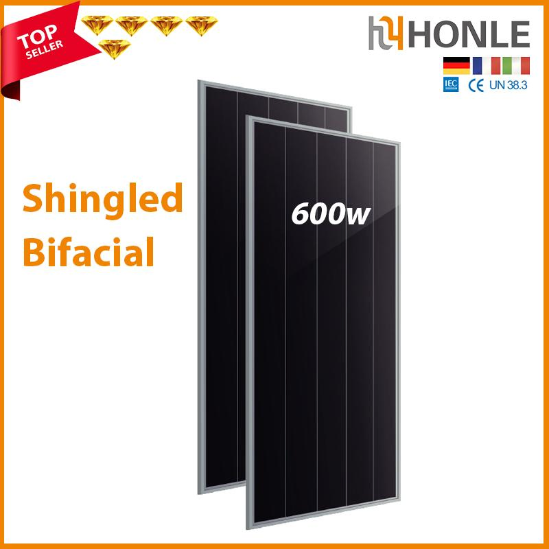 Factory Price 2025 600W Shingled Bifacial N Type Solar Panel Grade a Cell for Long Life 30 Years Warranty