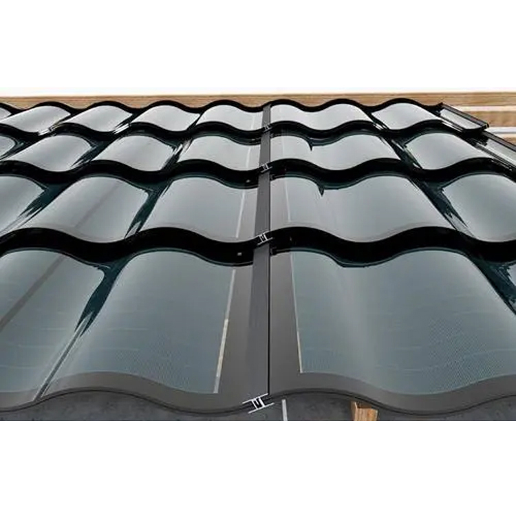 Solar Roof Curve Tile 30W CIGS Thin Film Photovoltaic Power Generates Energy System Glass Shingle Panel BIPV Solar Roof Tiles