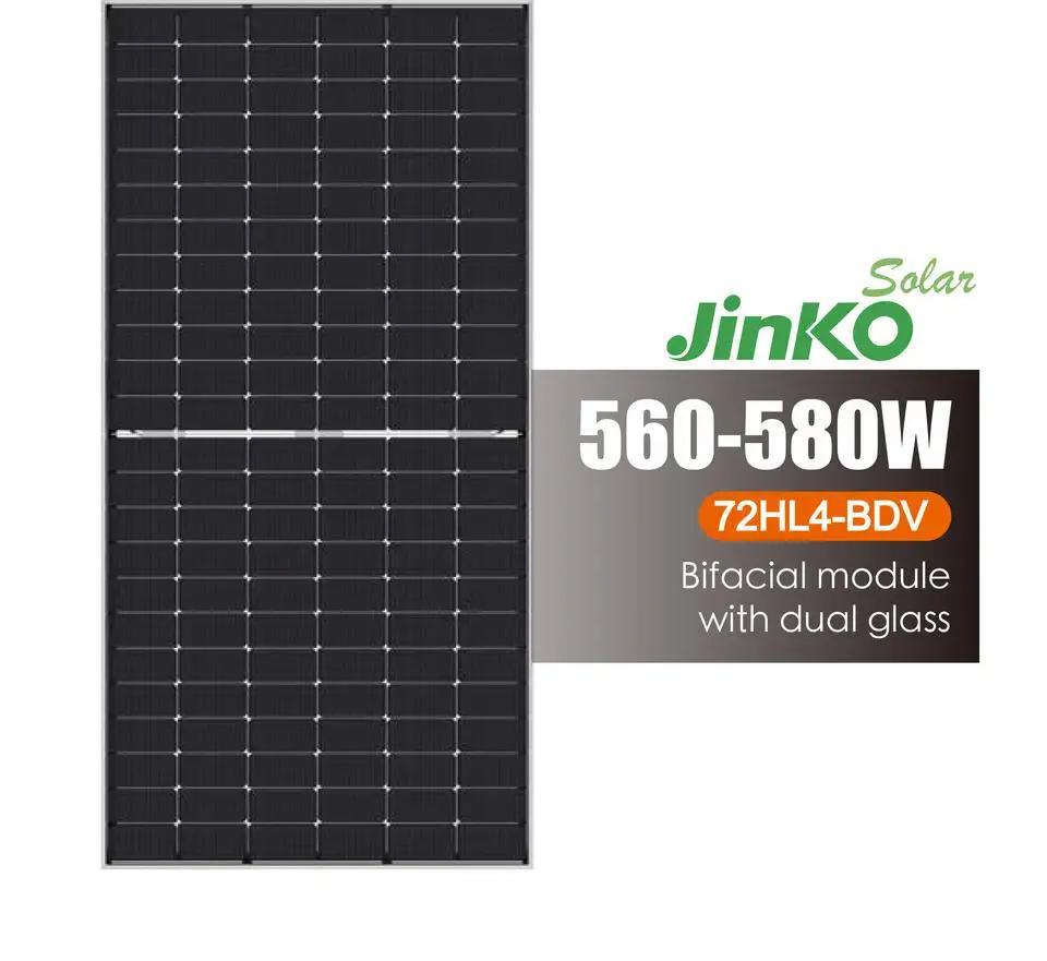 Jkm575n-72hl4-Bdv High Power Jinko 575W 580W 585W 590W 600W Half Cell Mono Bifacial Solar Panel Price