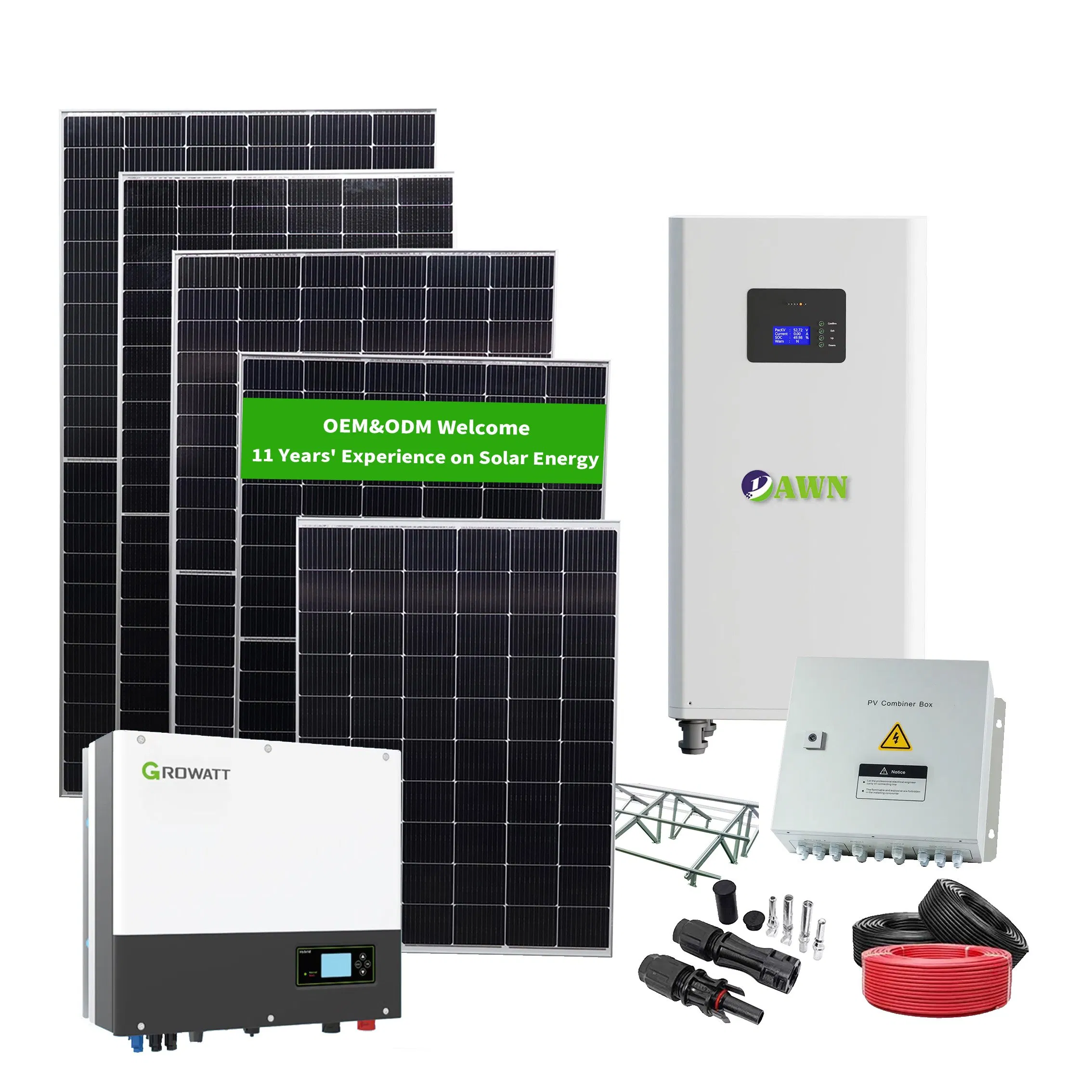 Hot Sale off Grid 1kw 5kw 10kw 12kw 15kw Solar Energy Hybrid Solar Plant Kit for Home