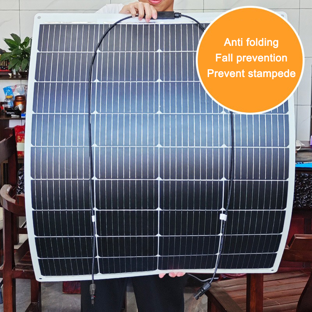 US Stock 100W-400W Thin Film Flexible Solar Panels Home Use Roof USB Output Port Solar Charger for Car RV Boat