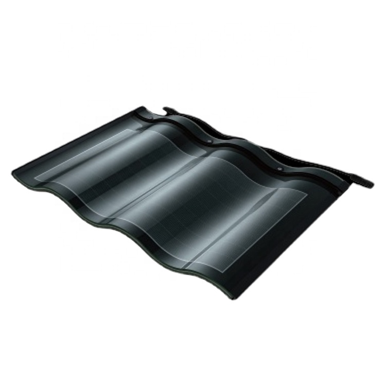 Solar Roof Curve Tile 30W CIGS Thin Film Photovoltaic Power Generates Energy System Glass Shingle Panel BIPV Solar Roof Tiles