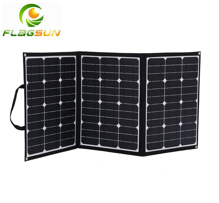 OEM 120W Portable Folding Blanket Solar Panel Charger Bag for Camping, Marine, RV, Fishing