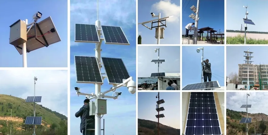 Solar outdoor monitoring setups