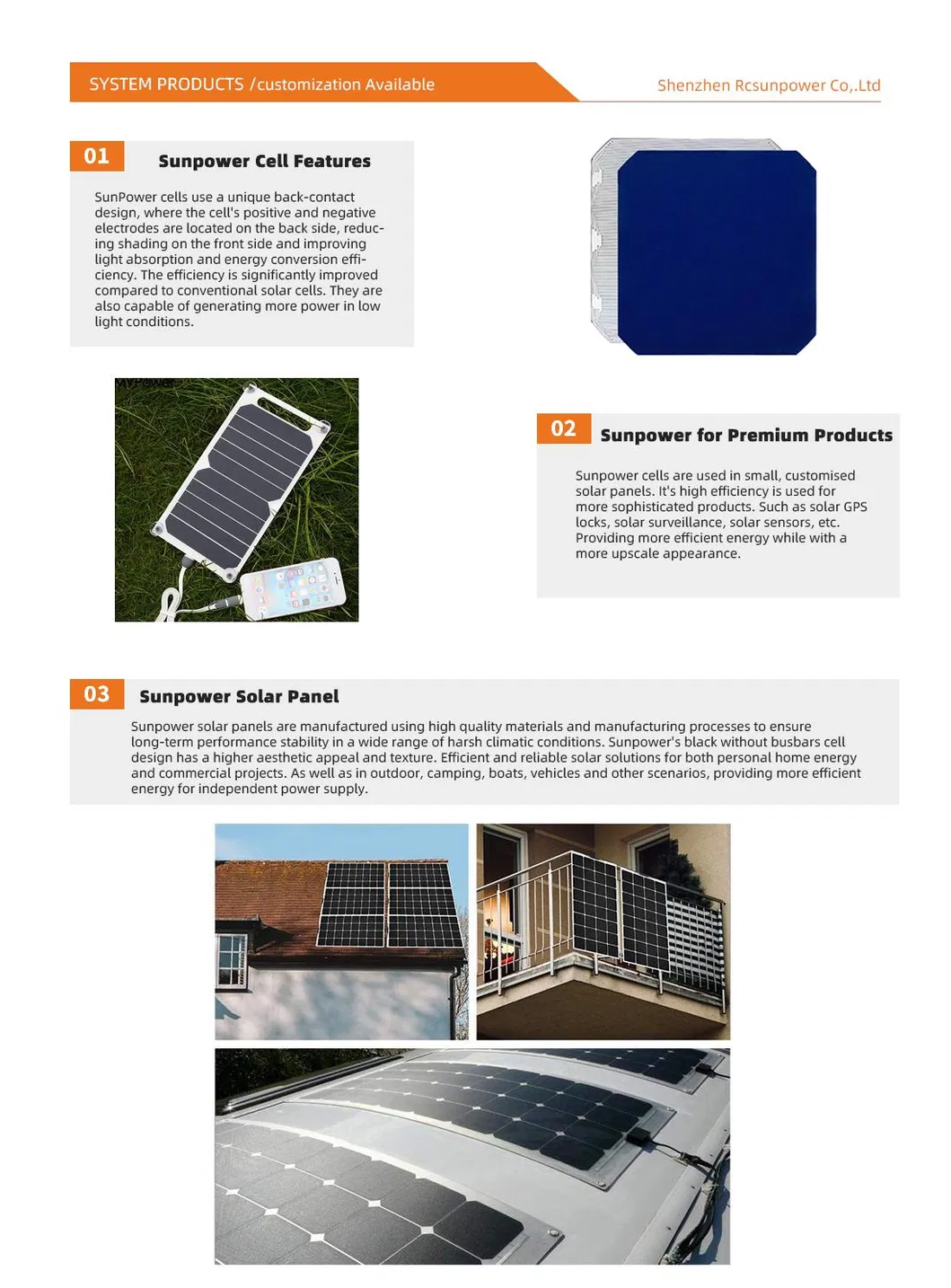High-Efficiency Rcx-Sp Sunpower Solar Panel Dimension Detail 2